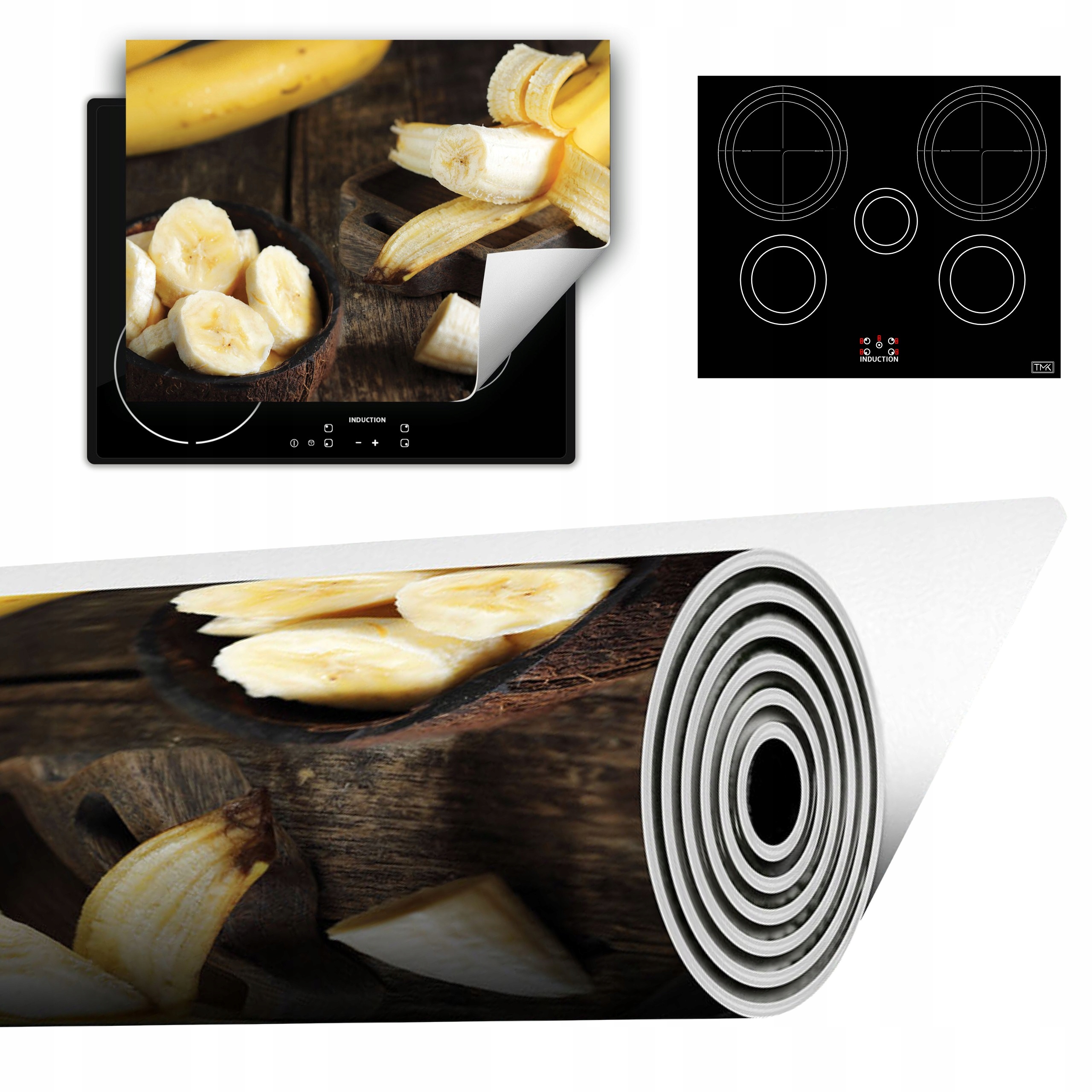 Vinylová Podložka Do Kuchyně Více Místa 70x52 Banány dřevo