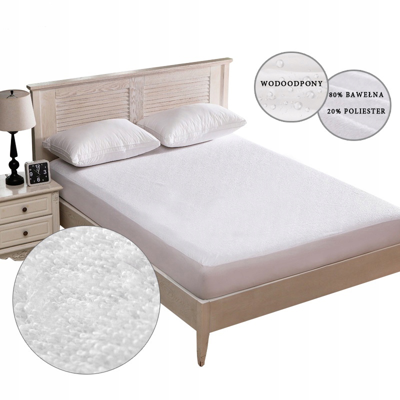 Voděodolný obal Bílý Froté Zámek 70X200
