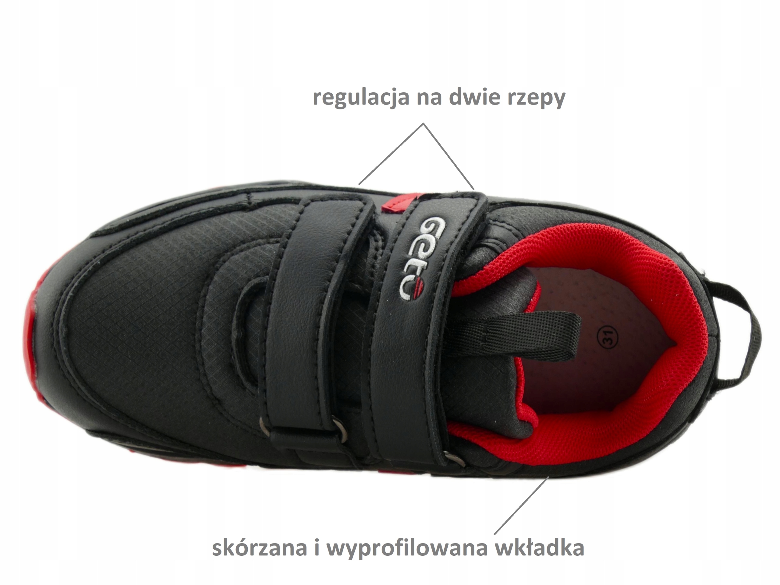 ADIDASY CHŁOPIĘCE BUTY DZIECIĘCE SPORTOWE TRAMPKI WKŁ. SKÓRA CZARNE R.37 Płeć chłopcy