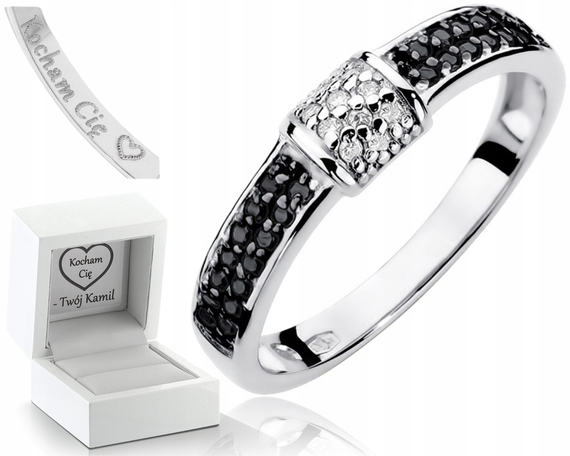 Prstýnek Černé Brilianty