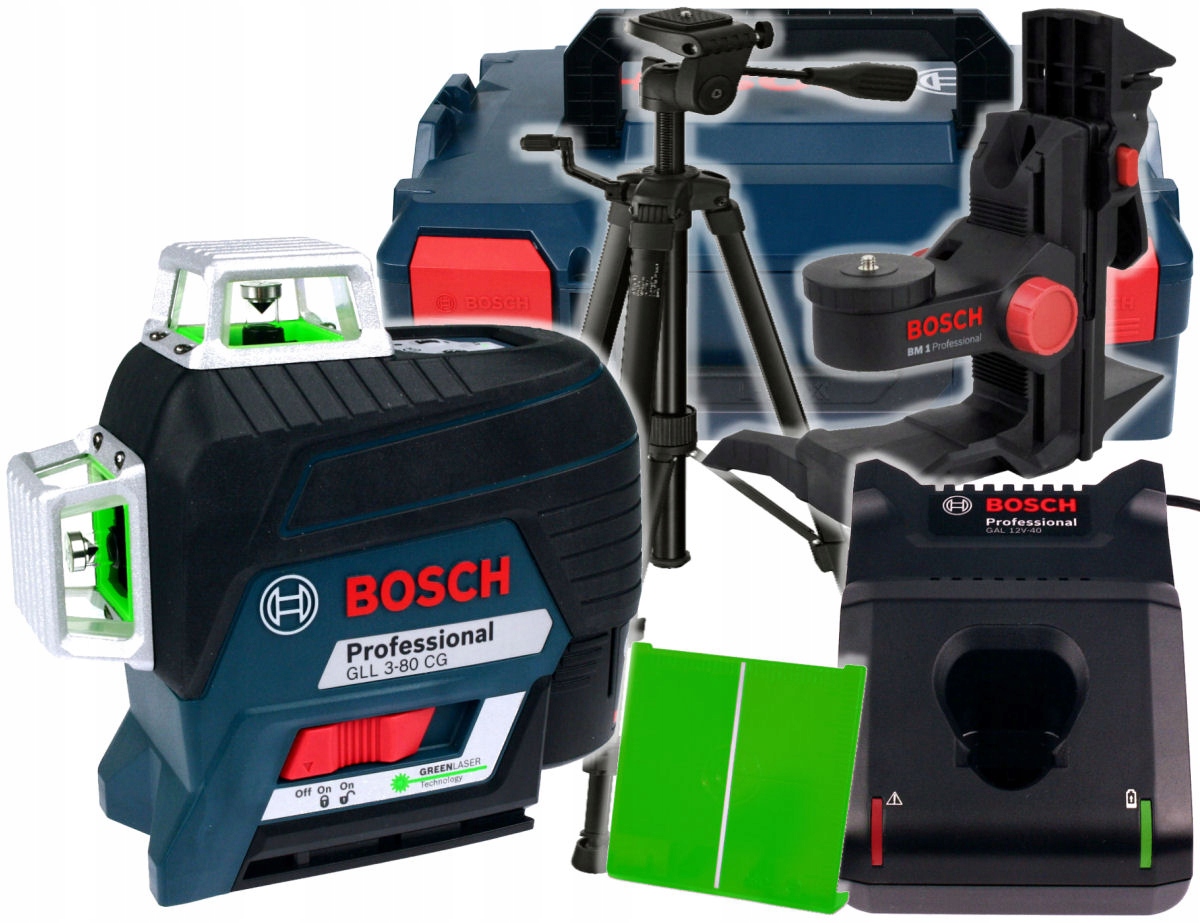 

Laser Gll 3-80 Cg Bosch L-boxx Statyw Uchwyt