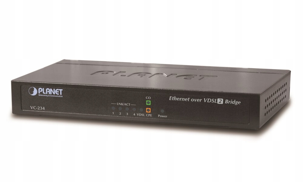 Planet VC-234 Ethernet po Vdsl bridge, 4x 10/100/1000 RJ45 na pár Vdsl VD