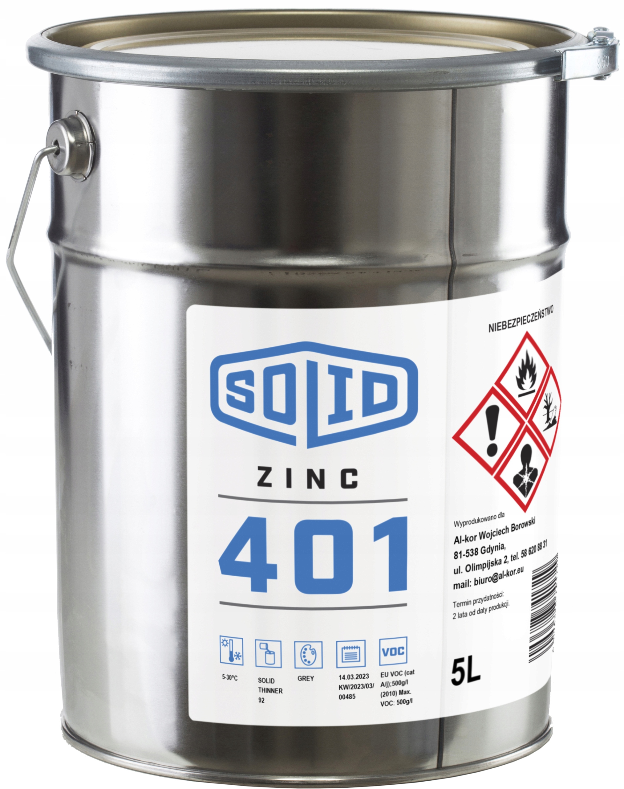 Barva pozink za studena šedá metalická Solid Zinc 401 Loďka 5L