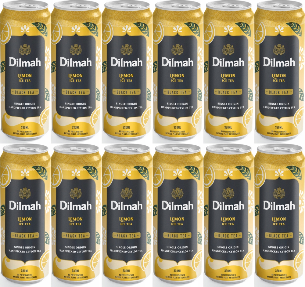Levně Dilmah Čaj Lemon Black Tea plechovka 330 ml 12kusů