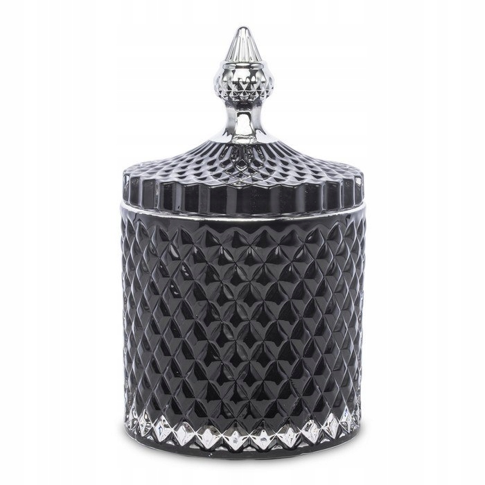 

Pojemnik szklo ozdobny czarny kubek pokrywka w240