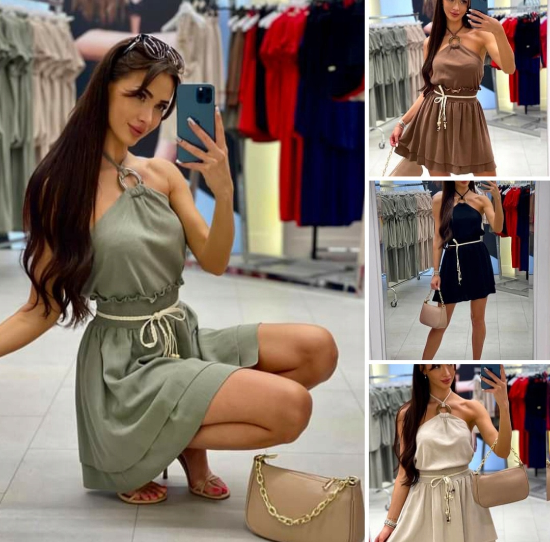 Komplet Hnědá Sukně Top 0282-0992 velikost L