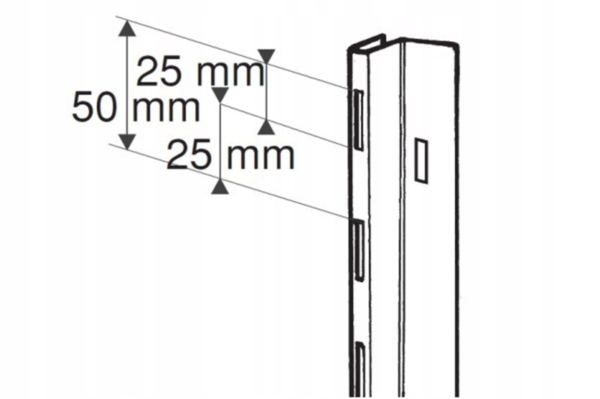 Profil naścienny pojedynczy środkowy 240cm alum. Typ inny