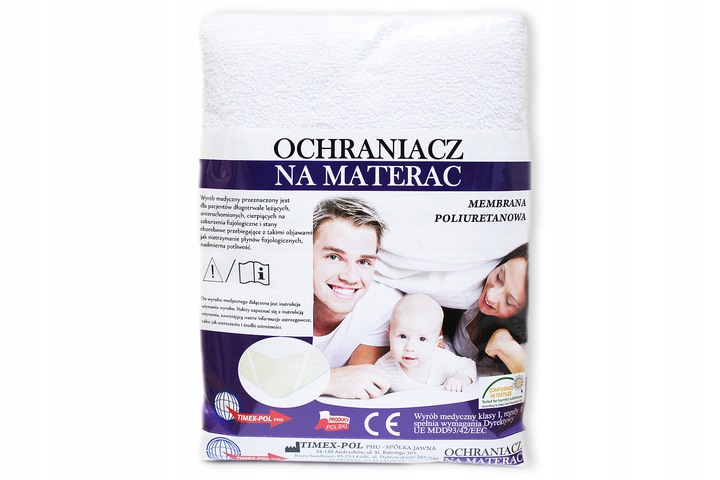 OCHRANIACZ POKROWIEC NA MATERAC 100x200 NAKŁADKA MATA WODOODPORNA BAWEŁNA+ Szerokość produktu 100 cm