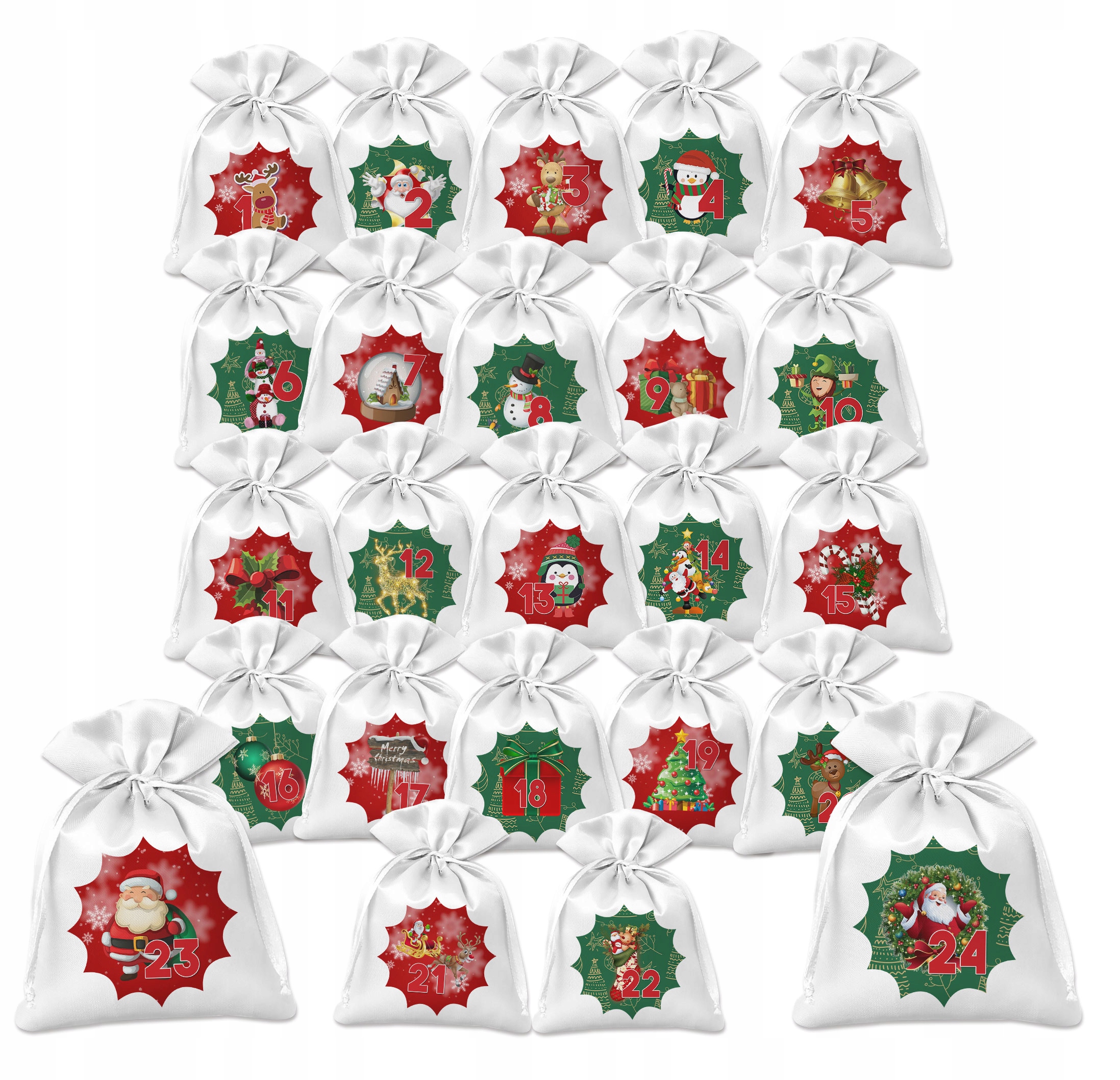 KALENDARZ ADWENTOWY WORECZKI ŚWIĘTA 24 SZT Y4
