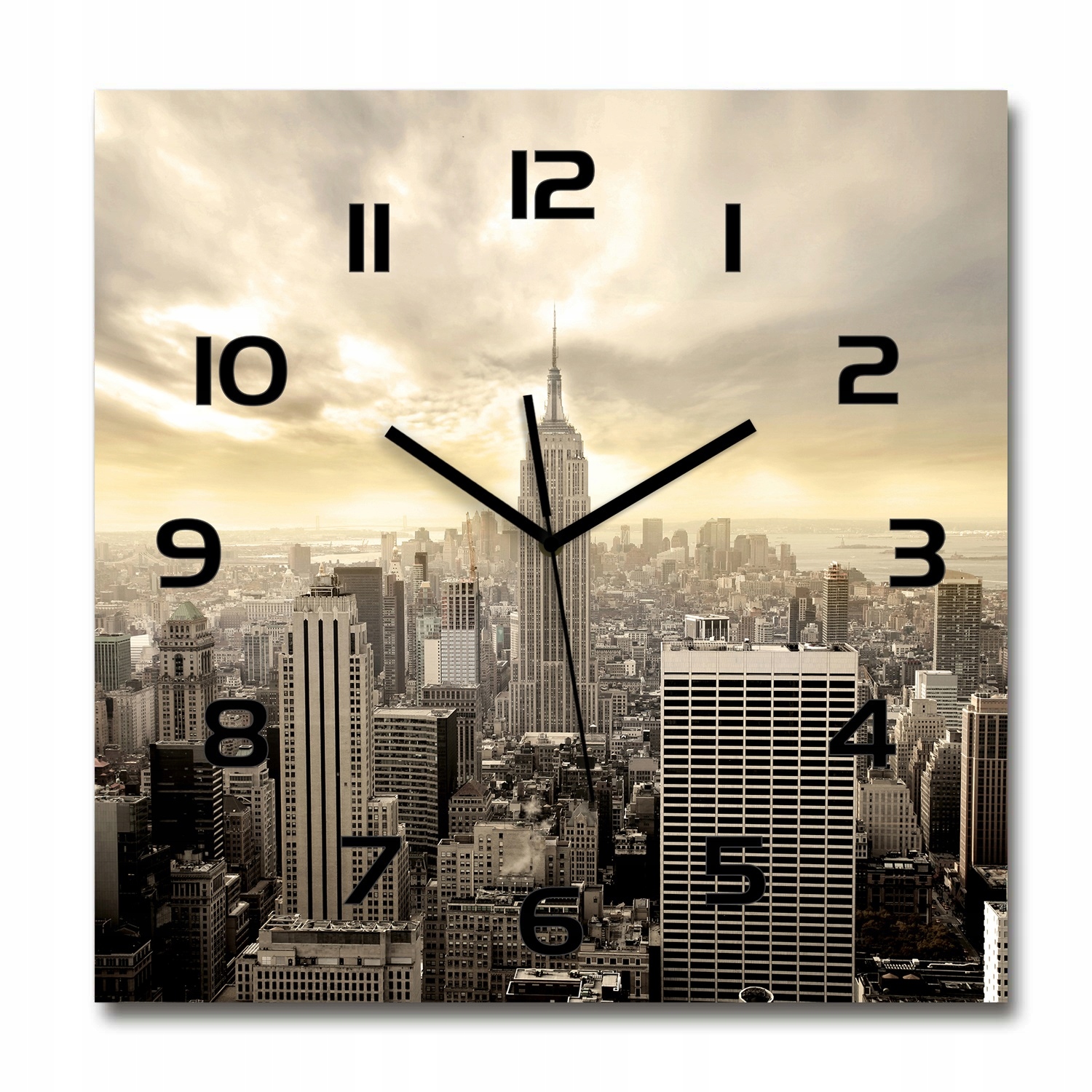 

Cichy szklany zegar Manhattan Nowy Jork 60x60 cm