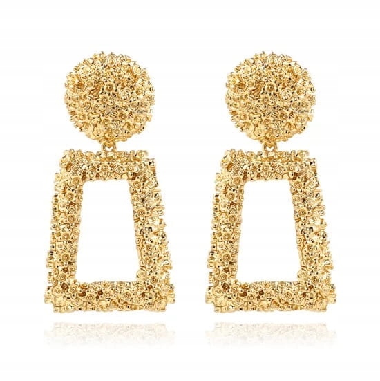 

Kolczyki złote sztyfty geometryczne trapezowe