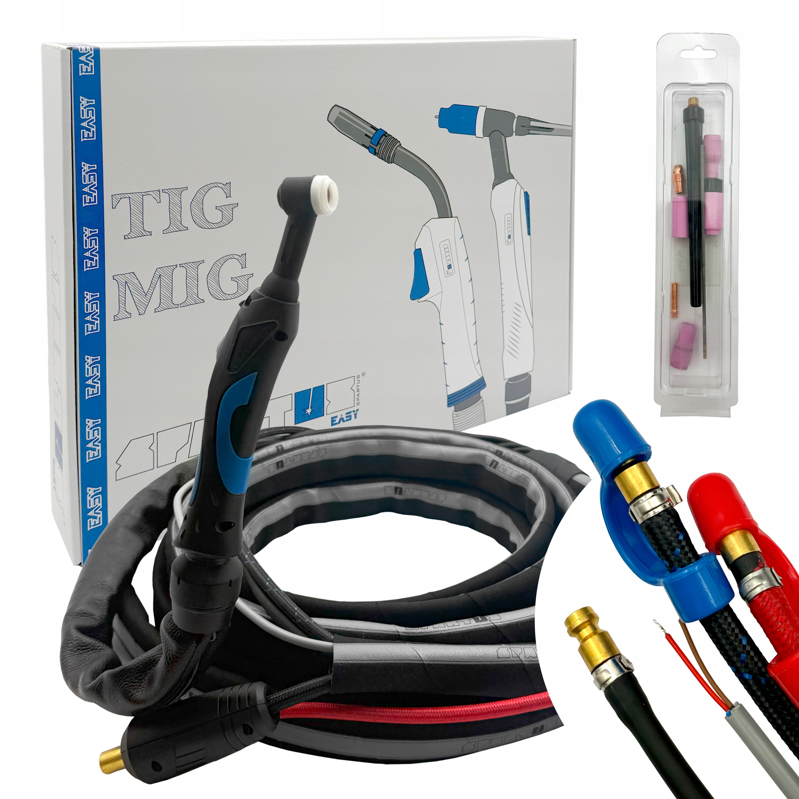 Uchwyt Spawalniczy Przewód Tig Spartus 20F 4m chłodzenie wodne