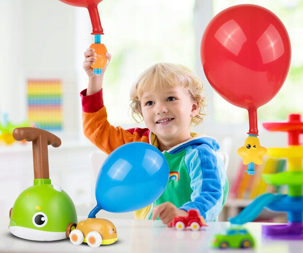 WYRZUTNIA BALONÓW BALONOWA RYBKA RYBA ROZDYMKA DWA AUTA 13 SZT BALONÓW Certyfikaty, opinie, atesty CE EN 71