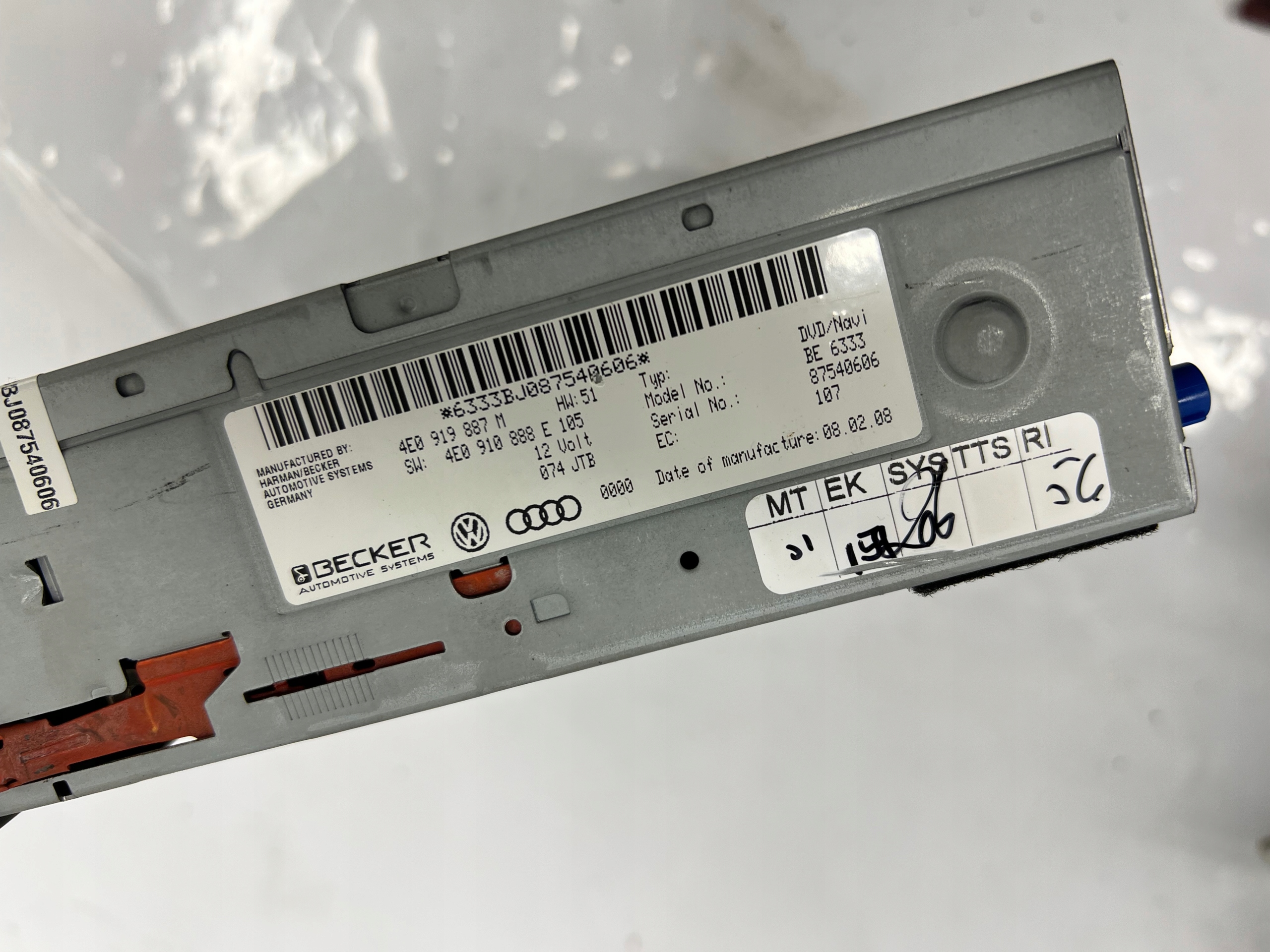AUDI A4 B8 A5 8T Lecteur Navigation 4E0919887M 4E0910888E