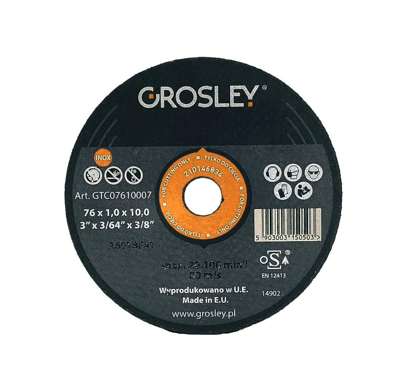 

Grosley tarcza do cięcia 3 cale 76x1,0x10,0mm