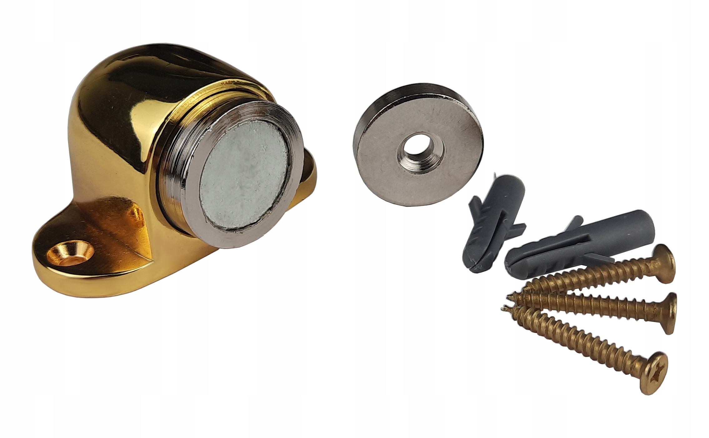 Odbojnik drzwiowy magnetyczny przykręcany złoty