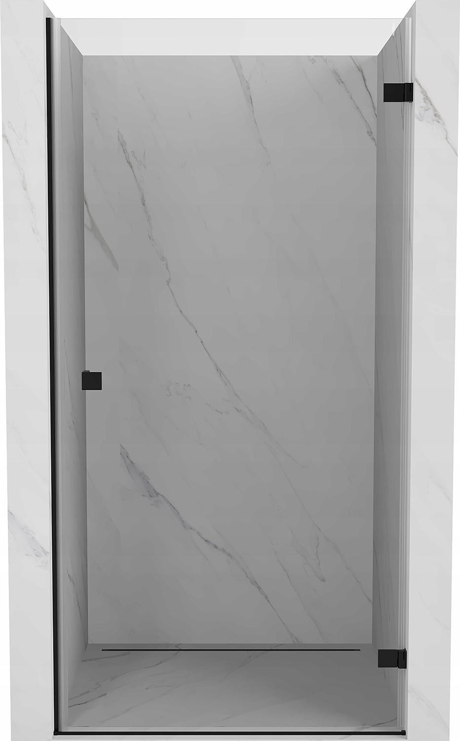 Sprchové dveře Mexen Lunar-B 90x200 cm, pravé, černé, transparentní