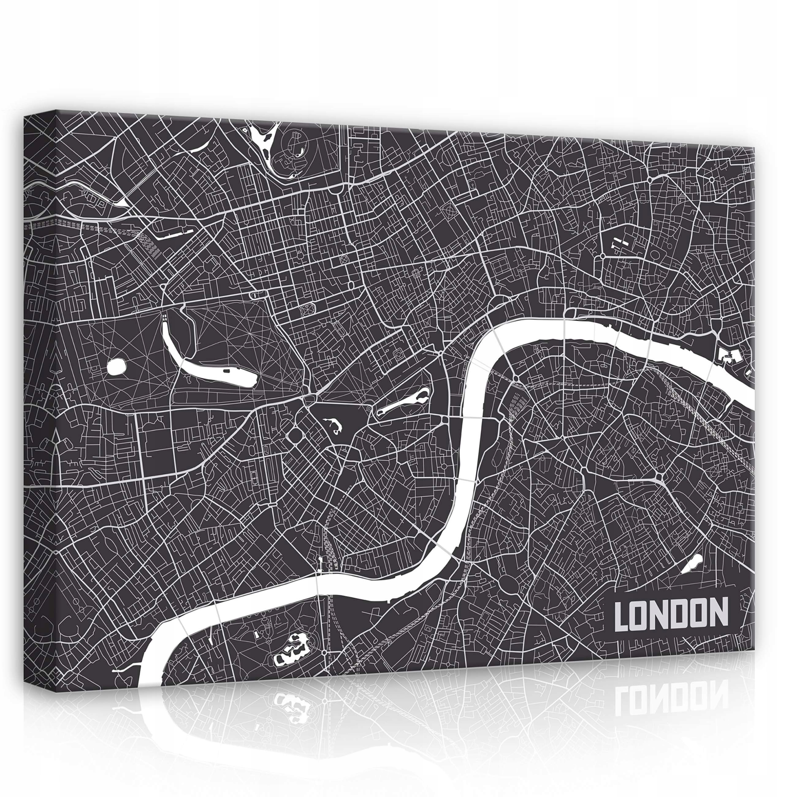 Obraz 70x50 Mapa Londýna Londýn minimalismus grafika abstrakce Temže