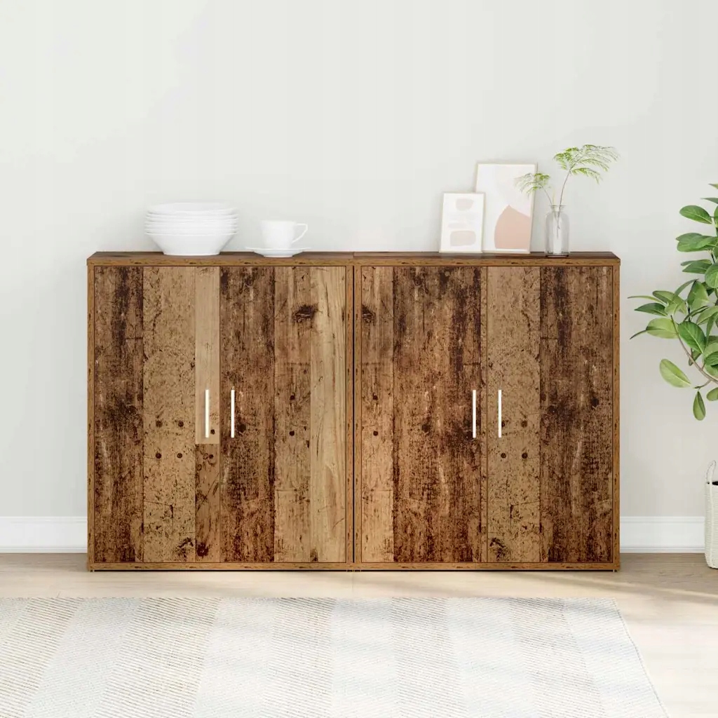 vidaXL Servírovací skříň 2 pcs Staré dřevo 60 x 31 x 70 cm