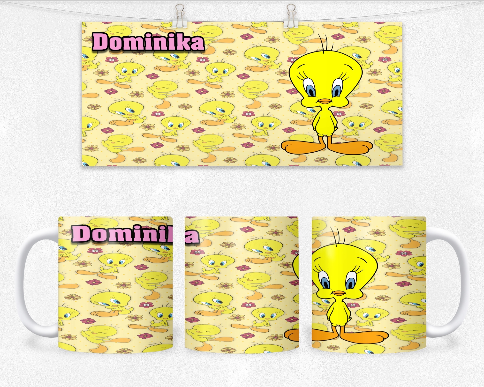 

Kubek Z Nadrukiem- Looney Tunes Tweety+imię