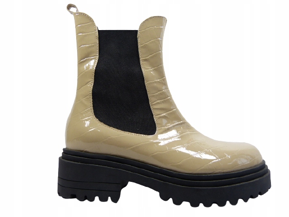 béžové kotníkové boty Carinii 37 s vysokými platformami