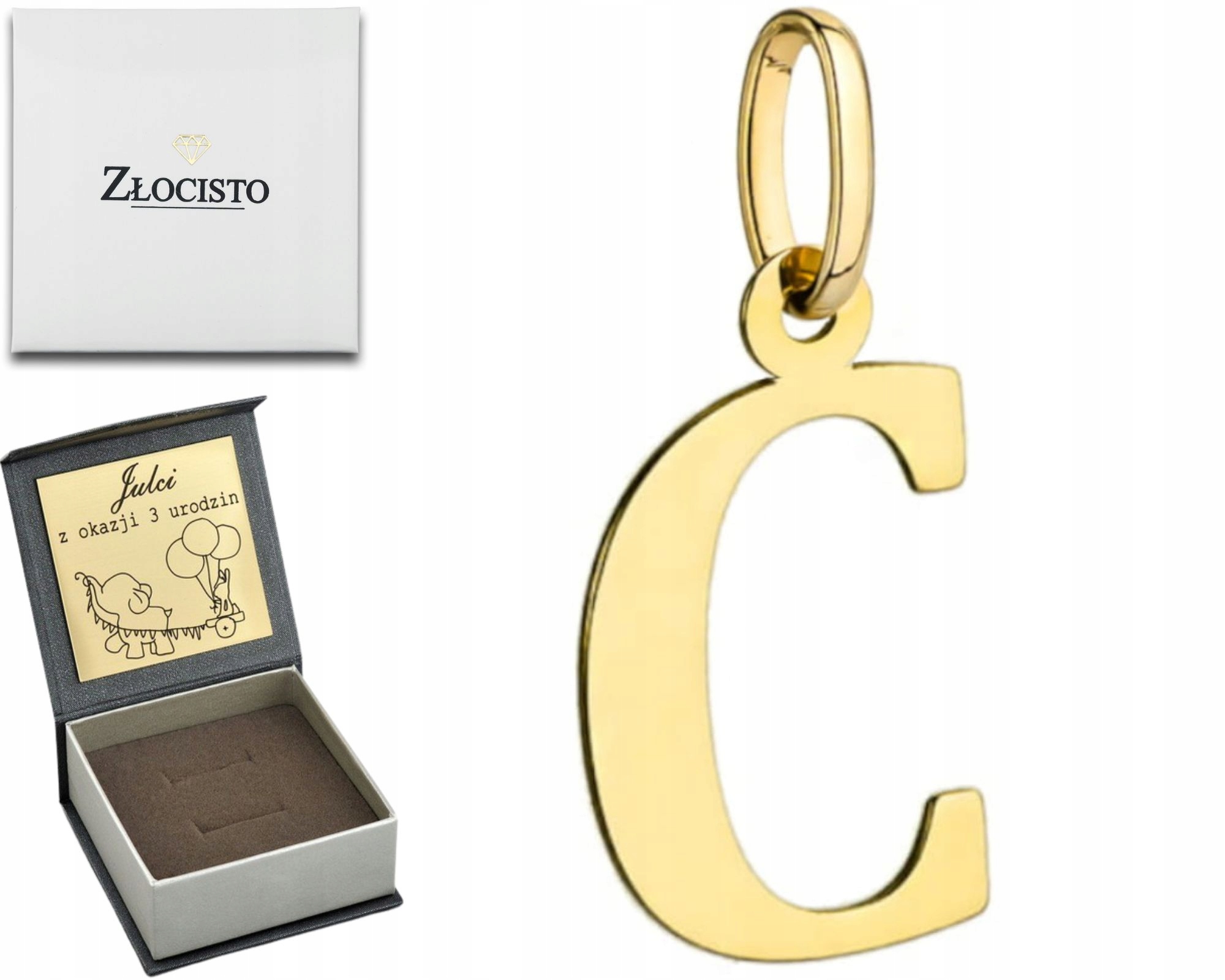 Zlatý Přívěsek Velké Písmeno C Zlato 585 Gravírování Dárek