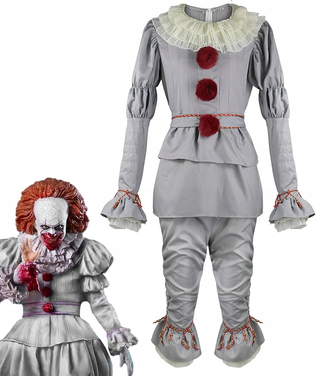 Kostým strašlivého klauna na Halloween Velikost S