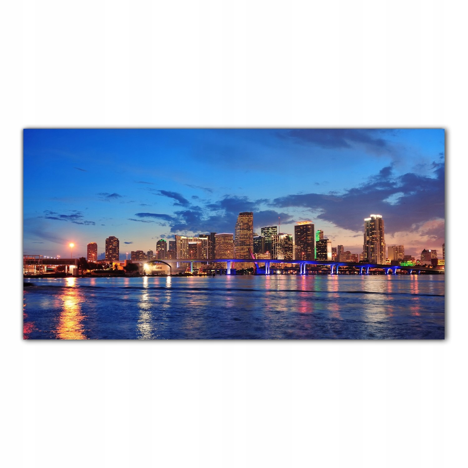 

Hartowany Obraz Szklany Miami Miasto Noc 120x60