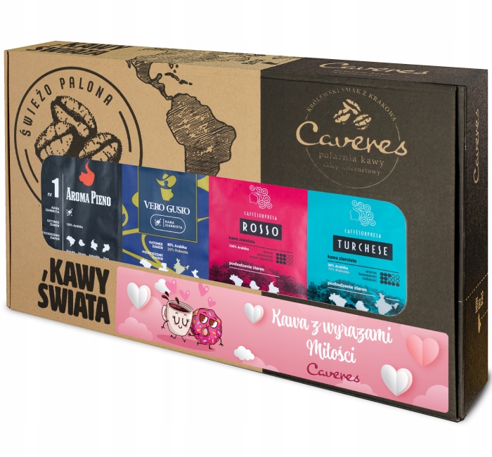 Zestaw Walentynkowy Kawa Ziarnista 1 kg (4 Różne Mieszanki)