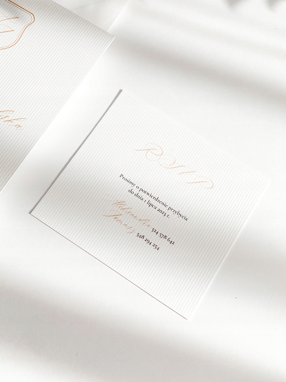 Dodatkowa karta do zaproszenia RSVP potwierdzenie