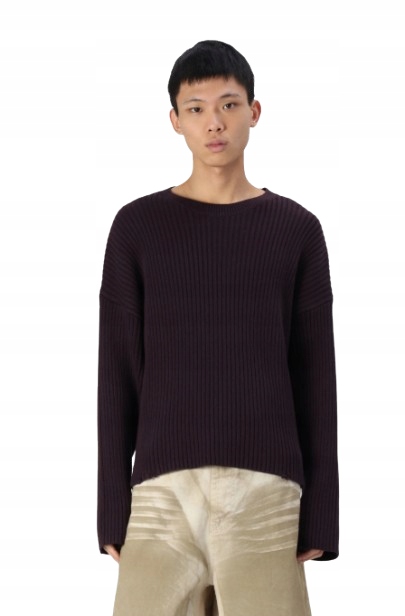 Weekday Pánský Svetr Úzké Žebrování Kulatý Výstřih Tmavě Modrý M Kwe