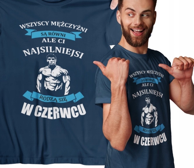 T-SHIRT KOSZULKA MĘSKA PREZENT URODZINY CZERWIEC ON XL