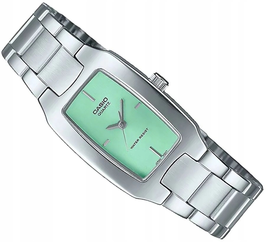 Elegantní A Módní Dámské Hodinky Casio LTP-1165PA-3CEF Obdélníkové Zelené
