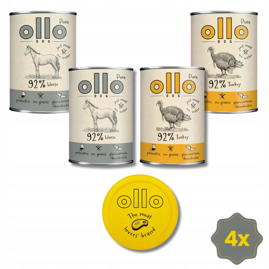 Levně Ollo Pure MIX Chutí 4 x 400 g víko Bonus