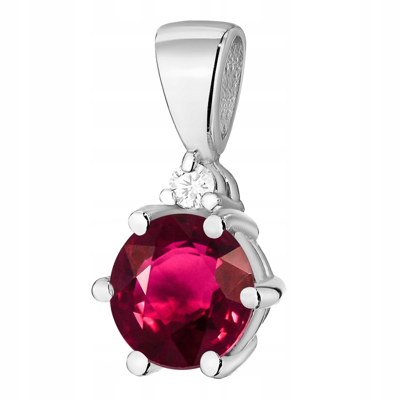 Krásný Klasický Zlatý Přívěsek Přívěsek pr. 585 s Rubínem 0,60 ct 14k