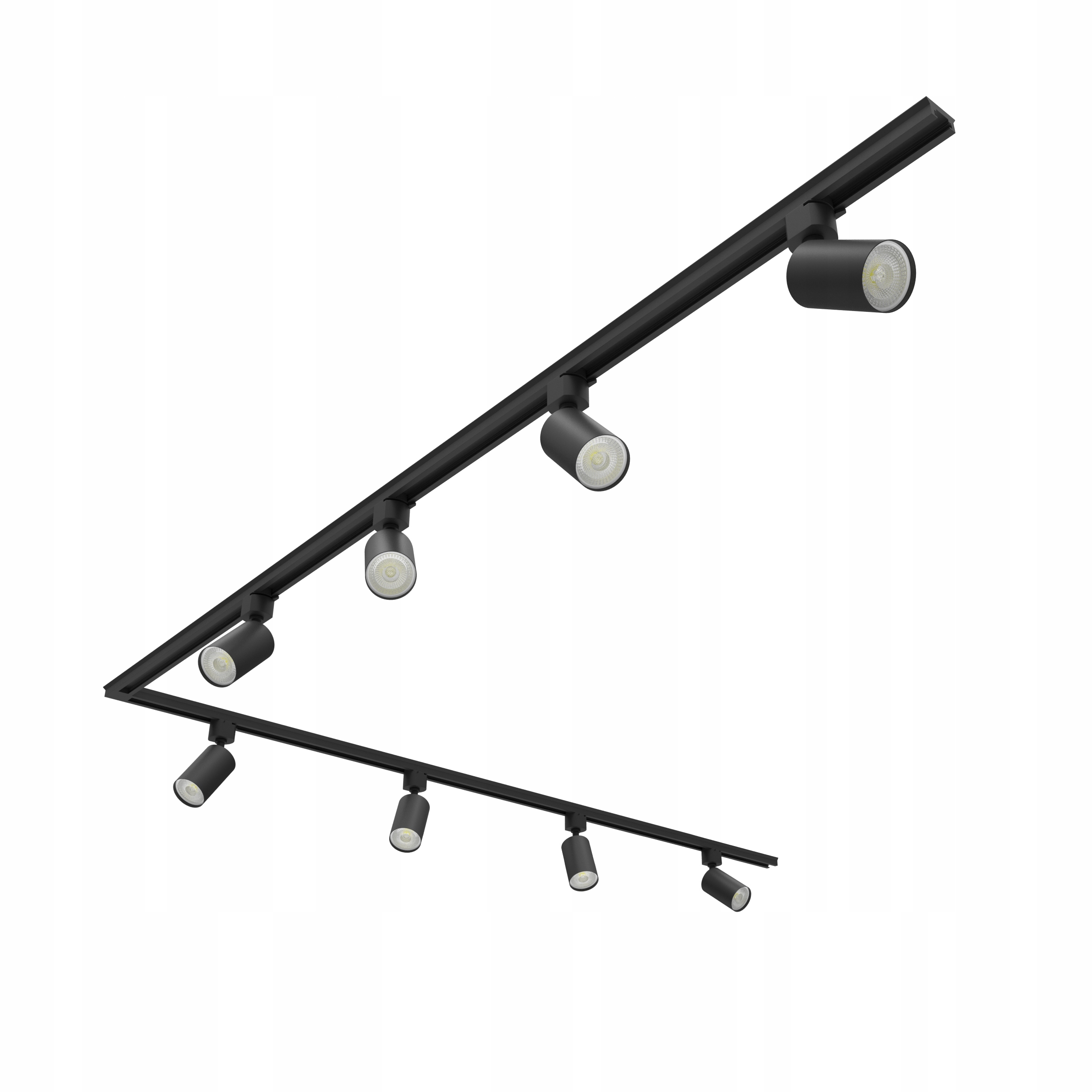 Kolejnice 4m 8x Lampa Reflektor GU10 Halogenové Led svítidlo Kolejnice 230V