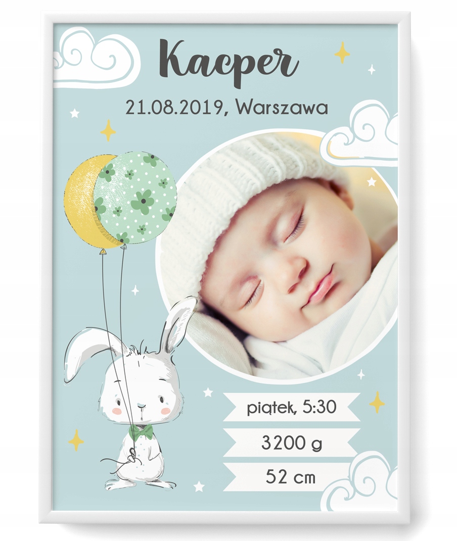 

Metryczka Ze Zdjęciem Chrzest Ramka A4