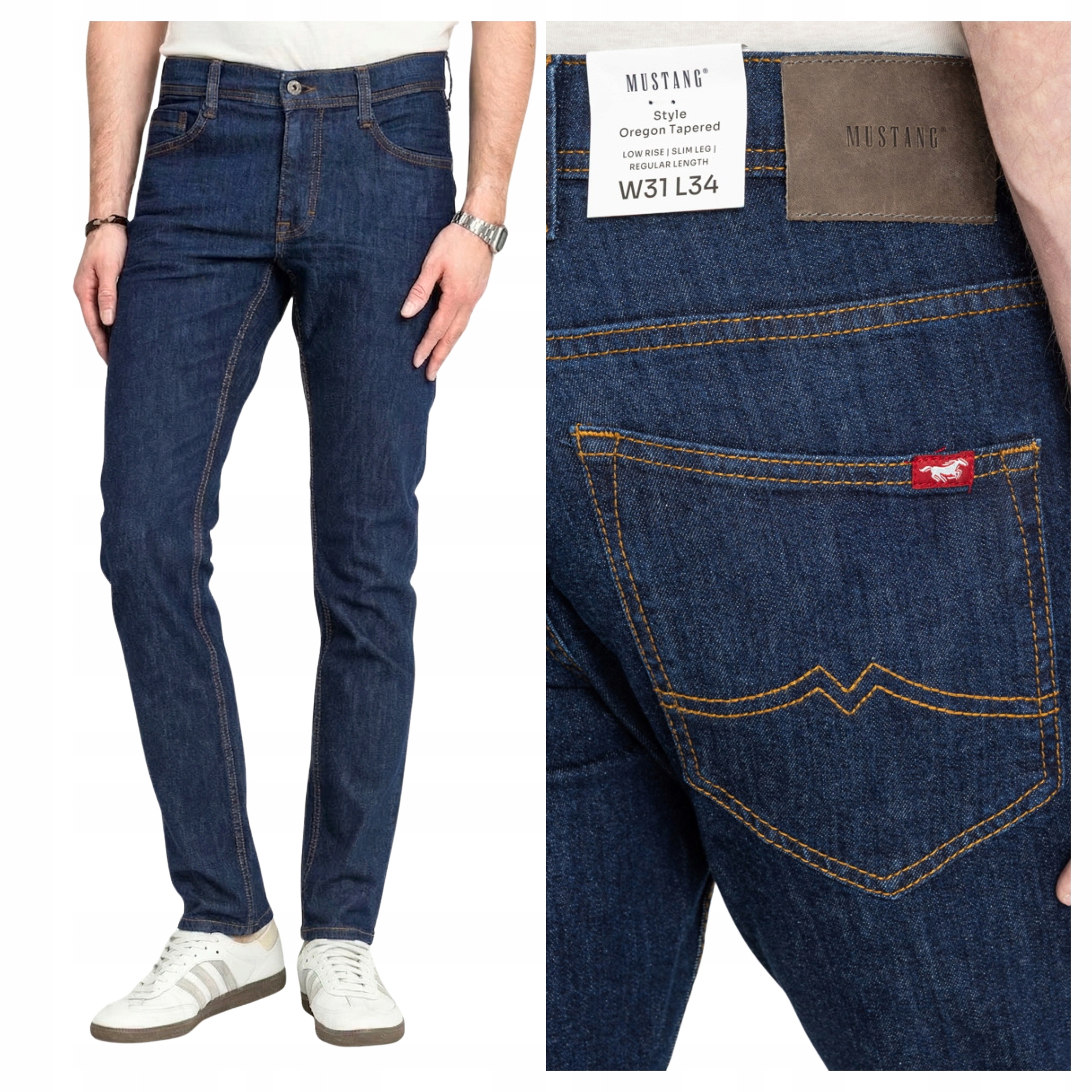 Pánské džíny Mustang Oregon Tapered Modré Denim W35 L36