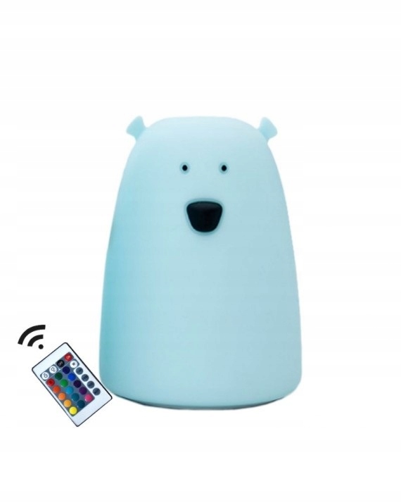 Rabbit&Friends Lampka Miś duży niebieski z pilotem