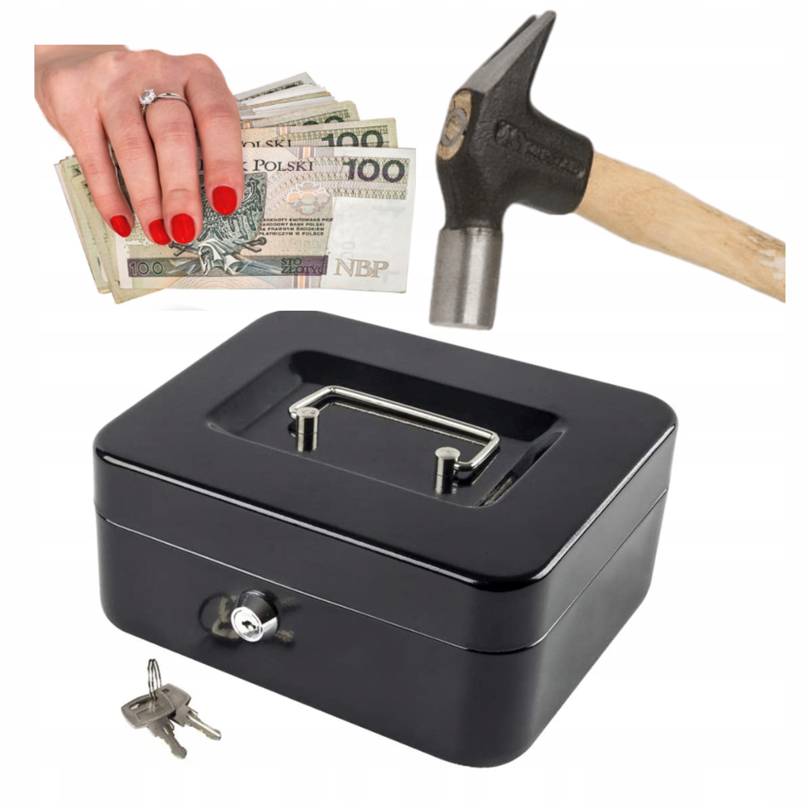 METALOWA KASETKA NA PIENIĄDZE SKARBONKA SEJF