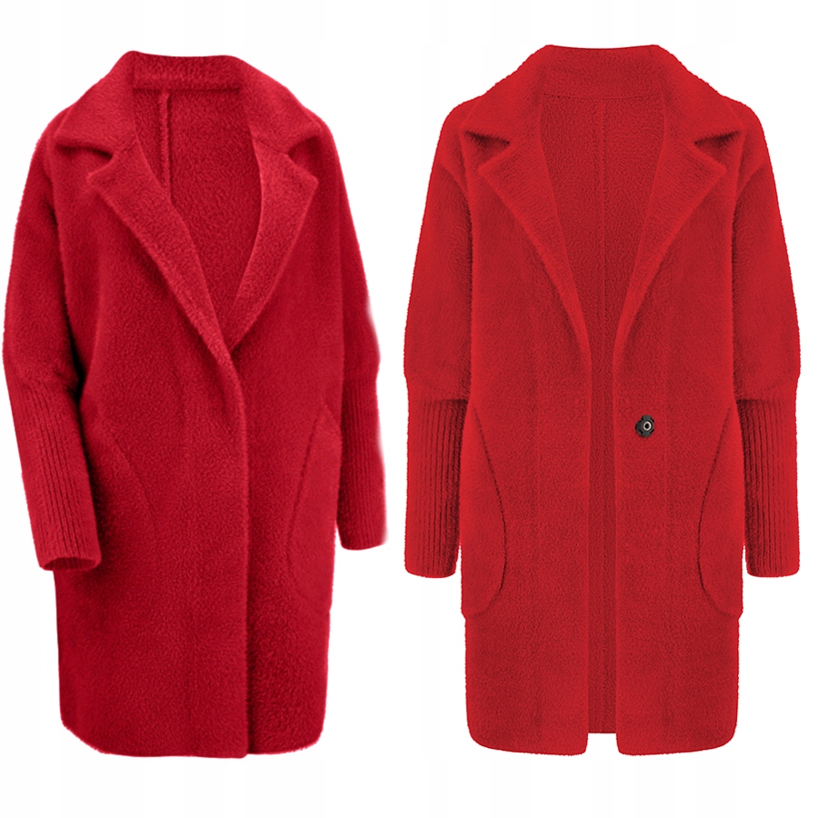 ALPAKA CIEPŁY PŁASZCZ NARZUTKA kurtka WEŁNA KOLORY