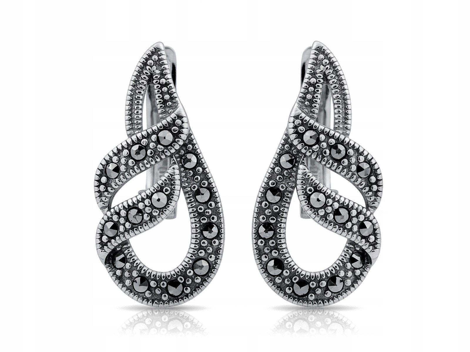 Stříbrné Náušnice 925 ažurové markýzy 22 mm 4,05 g anglické zapínání