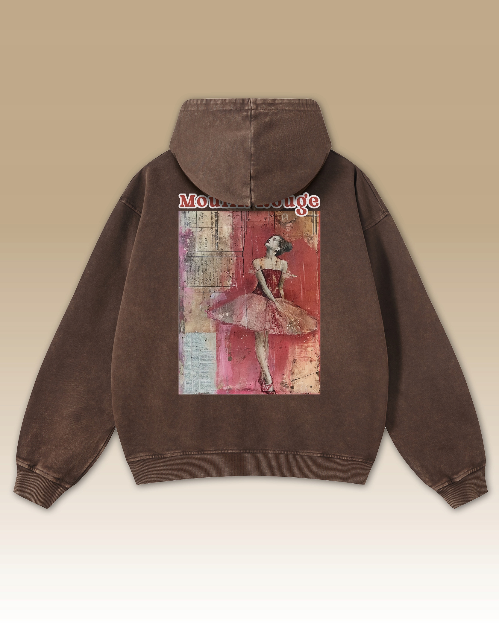 Mikina Moulin Rouge Ballet Tanečnice Baletka Pařížský styl Hnědá L
