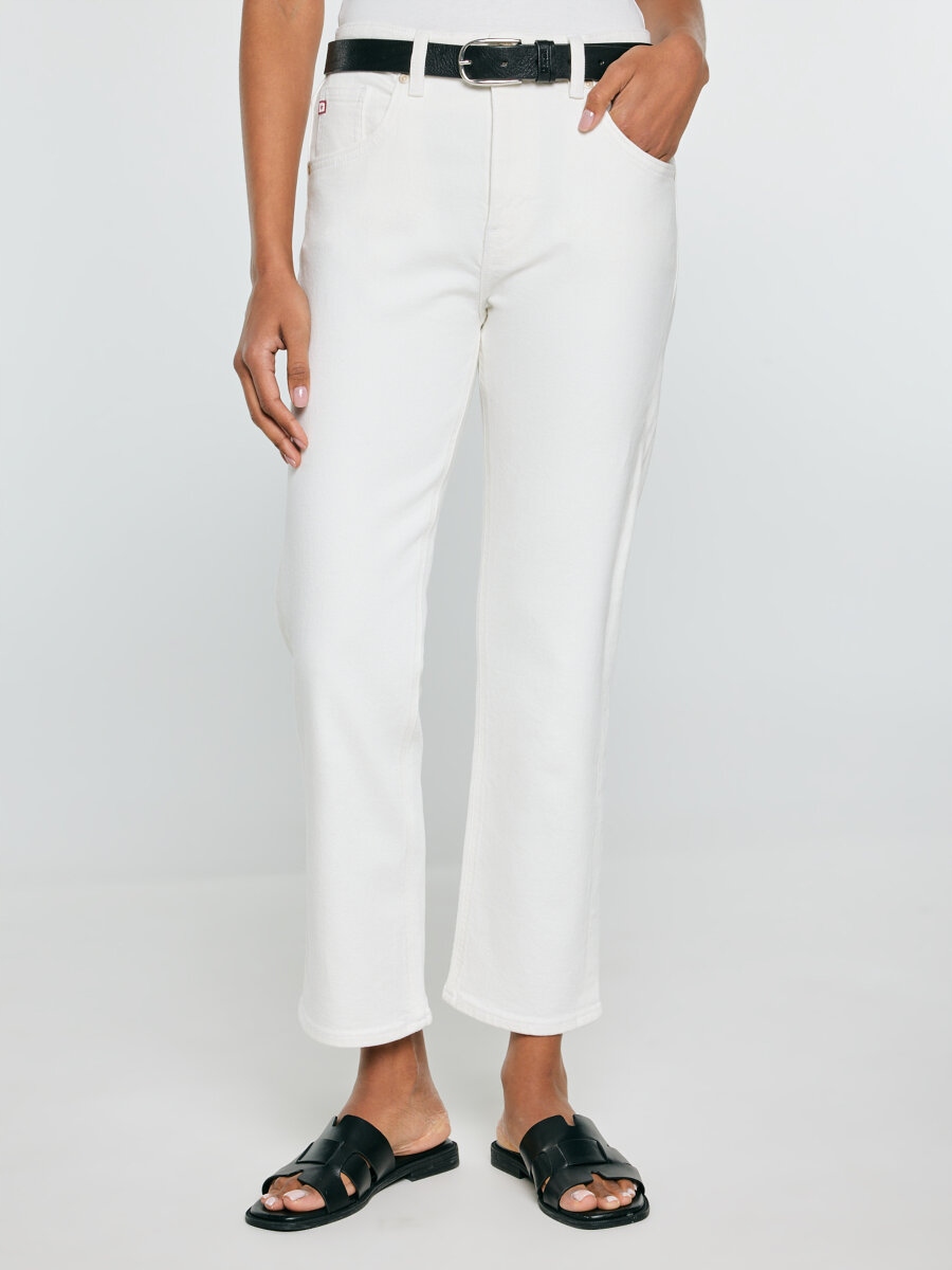 Big Star Dámské džíny s rovnou nohavicí, bílé, Avril Cropped 818 30/30