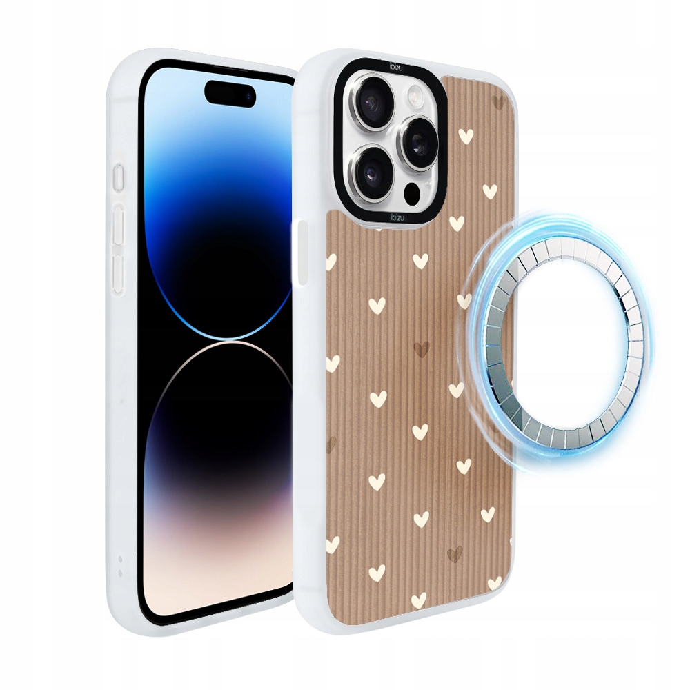 Pouzdro Ibizu DropGuard Matné s MagSafe pro iPhone 14 Pro Max, v barvě pudrových srdíček