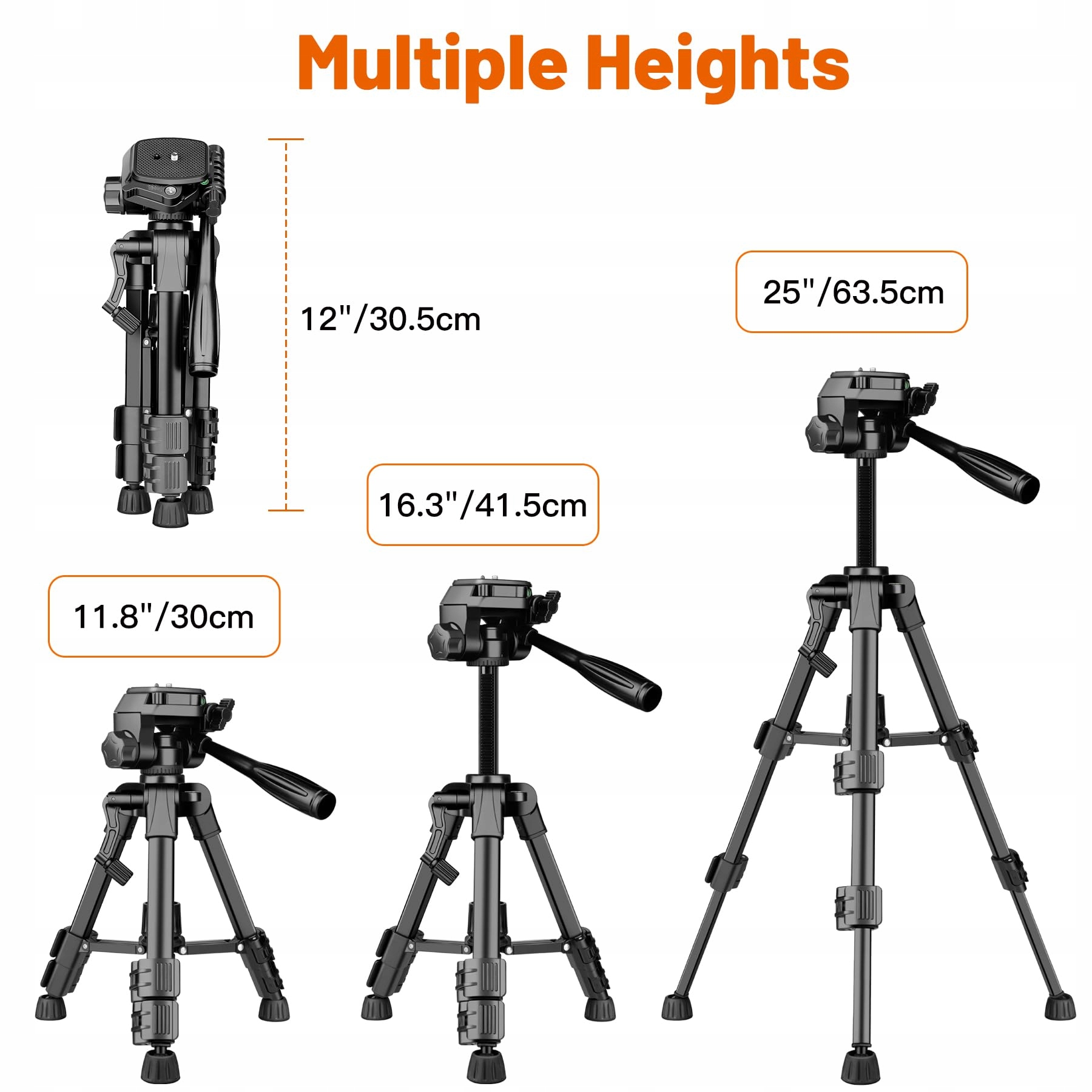 JOILCAN Mini Statyw 63.5cm Aluminiowy Do Aparatów DSLR i Smartfonów — miniatura 2