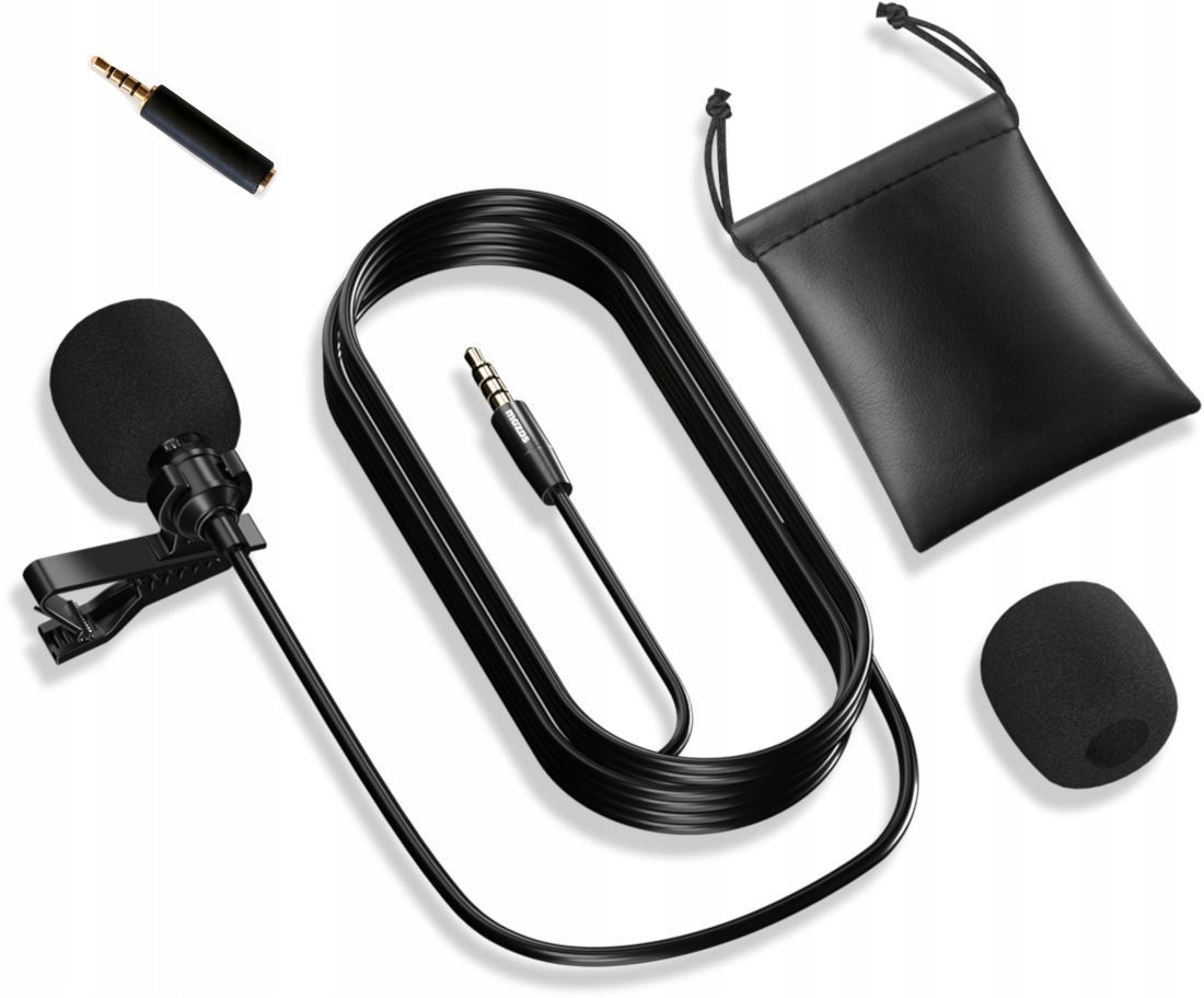 MOZOS LAVMIC1 mikrofon krawatowy do telefonu aparatu mini jack klips gąbka