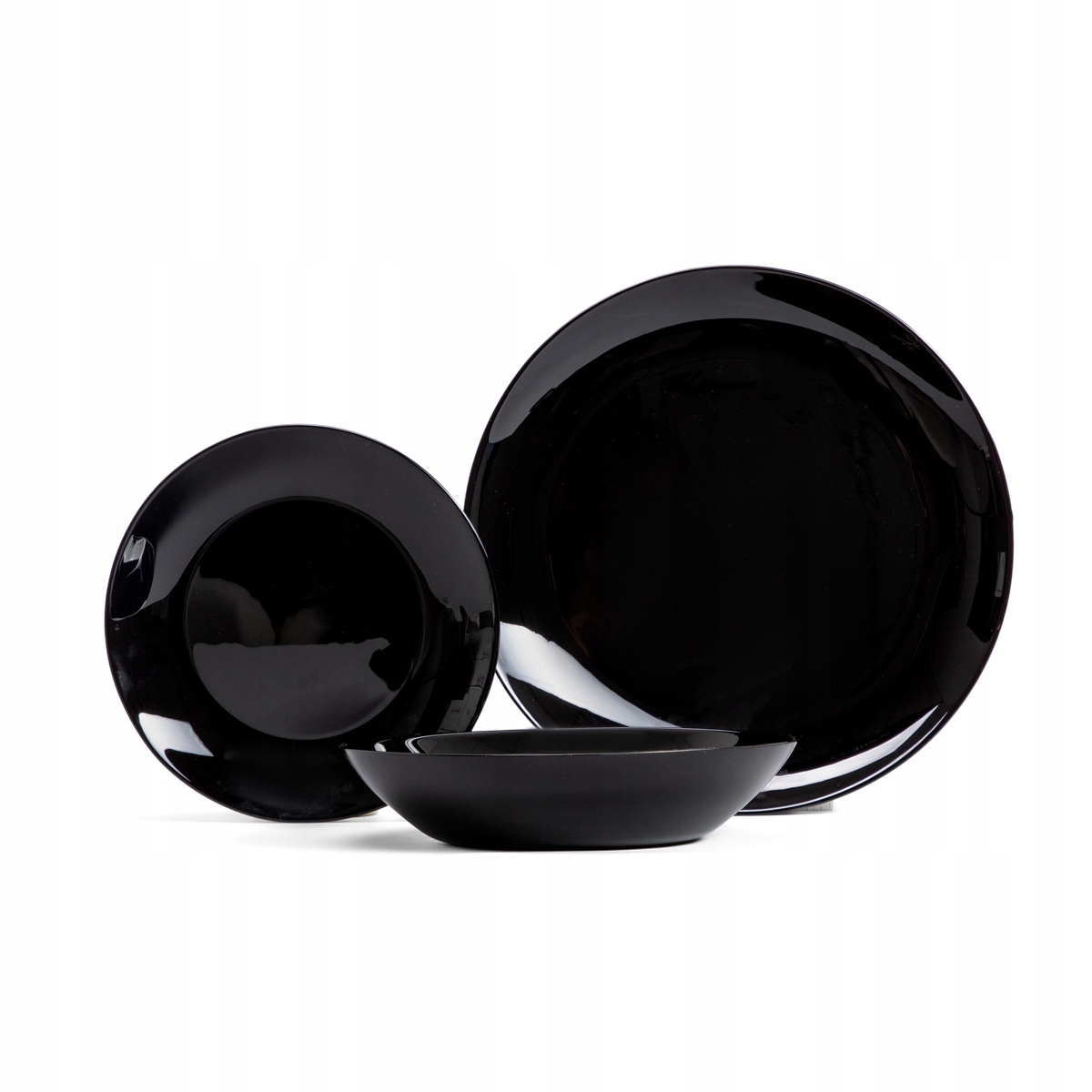 Servisní jídelní set Capri lesklý černý 18 dílů pro 6 osob Homla