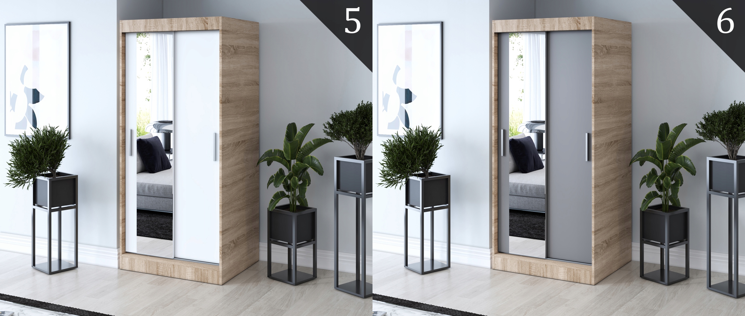 Szafa Przesuwna 90 ARTISAN Garderoba Lustro Kolekcja x