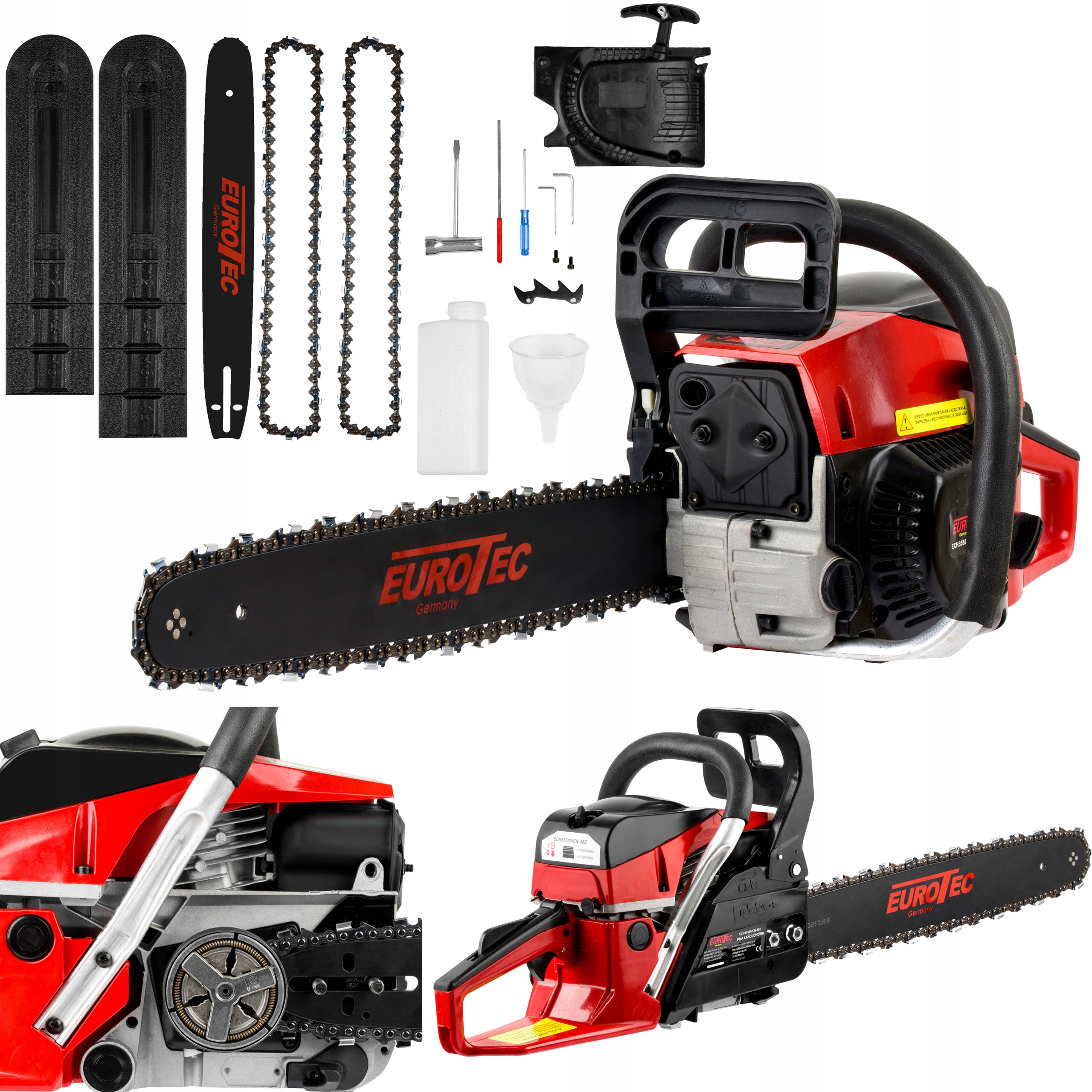 PIŁA SPALINOWA PILARKA ŁAŃCUCHOWA 5.5KM + OLEJ DRZEW KRZEÓW GAŁĘZI WYCINKI Zasilanie spalinowe